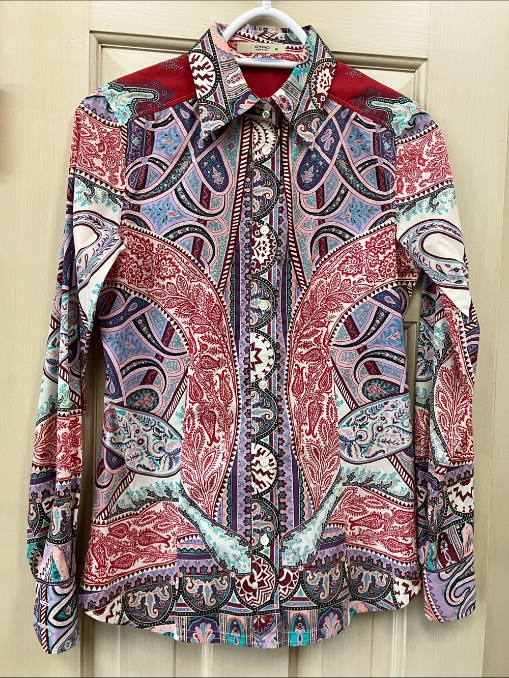 Etro Multicolor Paisley Button-Down Shirt - Red, Blue, Pink